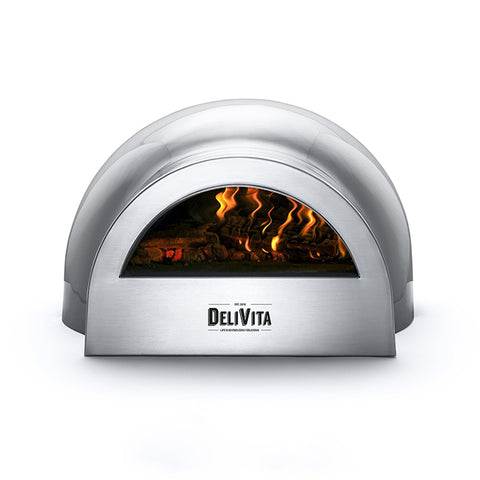 Image of Delivita pizzaoven grijs / hale gray | Deze pizzaoven is houtgestookt en weegt maar 30kg. De perfecte oven voor buiten in de tuin of binnen in huis.