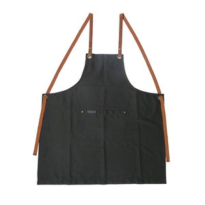 De Pizzaoven Shop - Everdure - Zwart Kookschort van katoen met leren straps