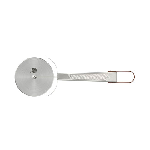Image of De Pizzaoven Shop - Everdure - Quantum Steel Range Pizzasnijder van Roestvrijstaal (rvs) met leren bandje.