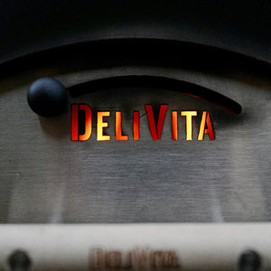 Uitneembaar, roestvrijstalen deurtje voor DeliVita pizzaovens. Sluit de oven eenvoudig af. 